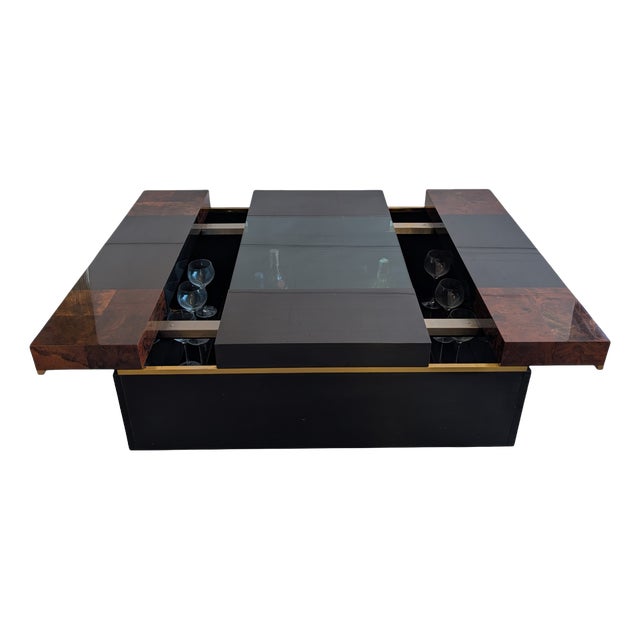 Vintage Italian Walnut Burl Coffee Table, 1970 For Sale