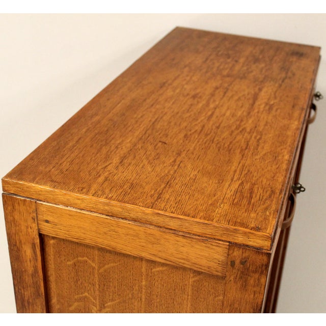 Brown Vintage Filing Cabinet in Oak, 1930s For Sale - Image 8 of 11
