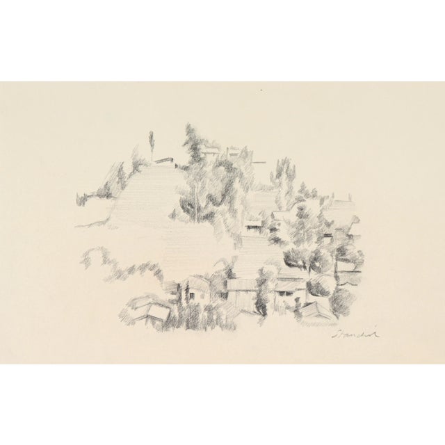 This late 20th century graphite landscape by Los Angeles artist, violin prodigy, and actor Schuyler Standish (1927-2010)....