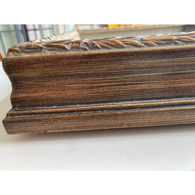 Vintage Oil Painting of Village Scene With Decorative Frame For Sale - Image 4 of 6