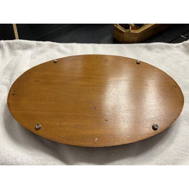 1910s Art Nouveau Oval Serving Tray Hand Painted & Signed by Germonde. Purchased at a Paris Flea Market. For Sale - Image 4 of 4