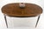 Banded Burl Flame Walnut Oval Three Leaves Dining Conference Table For Sale - Image 10 of 12
