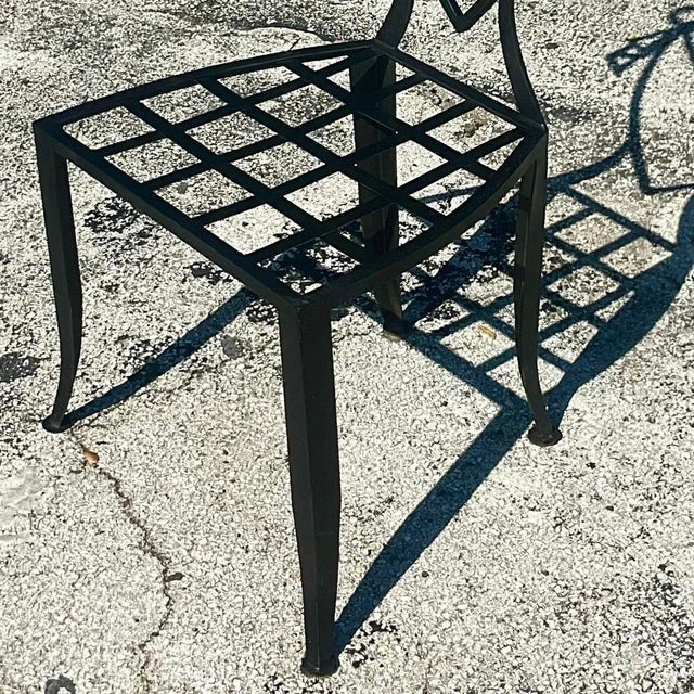 Vintage Postmodern Swag Metal Chair For Sale - Image 12 of 14