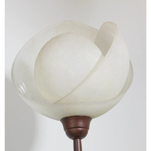 Glass 1980s Italian Postmodern Sculptural Flower Floor Lamps, Frosted Glass, Set of 3 For Sale - Image 7 of 15
