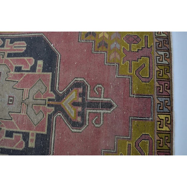 Tribal Geometric Tribal Oushak Carpet For Sale - Image 3 of 10