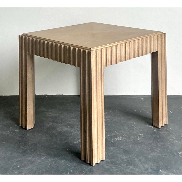 Vintage Boho Marge Carson Fluted Game Table For Sale - Image 11 of 12