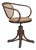 Swivel Armchair in Bentwood and Furniture Mesh, 1950s For Sale