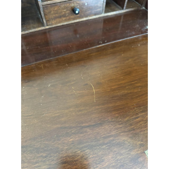 Wood Vintage Walnut Lockable Desk with Drawers, 1890s For Sale - Image 7 of 14