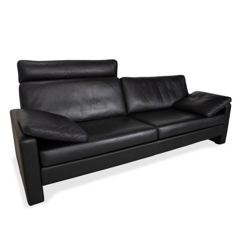Modern Conseta 3-Seater Sofa in Black Leather from Cor For Sale - Image 3 of 18