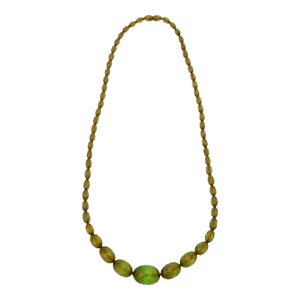 Vintage Chartreuse Green Resin Diamond Faceted Necklace