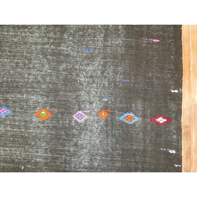 Early 20th Century Shabby Vintage Turkish Kilim For Sale - Image 5 of 6