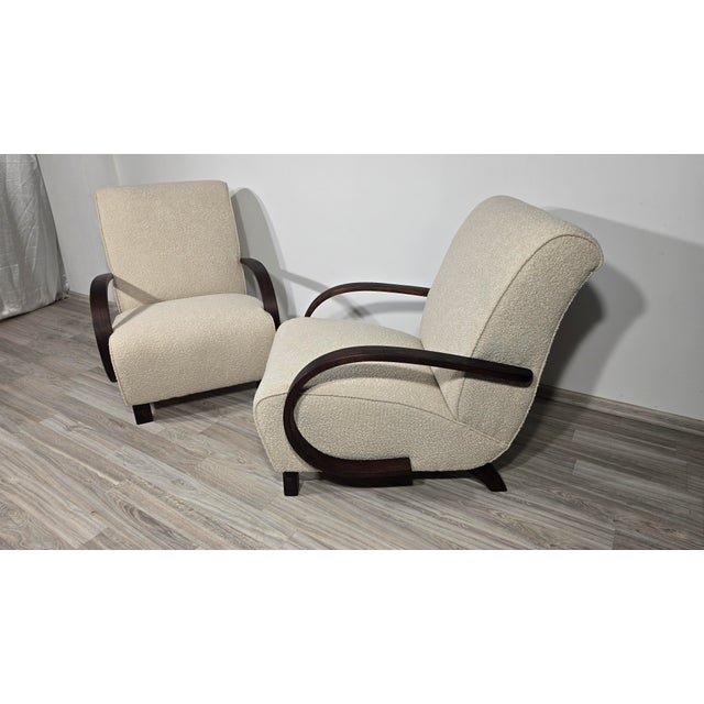 Art Deco Lounge Chairs from Jindřich Halabala, 1950s, Set of 2 For Sale - Image 9 of 11
