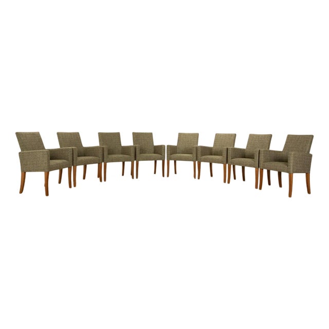 Andrew Chairs in Green Fabric from Lambert, Set of 8 For Sale