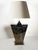 The lampshade is not included! French ceramic table lamp dating from the 1980s, featuring a bold geometric silhouette with...