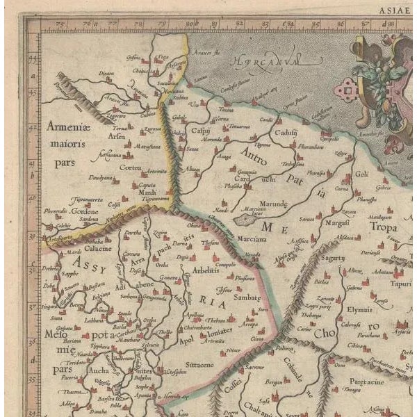Ancient Middle Eastern Ptolemaic Map of Middle East and Iraq by Ptolemy and Mercator, 1618 For Sale - Image 6 of 7