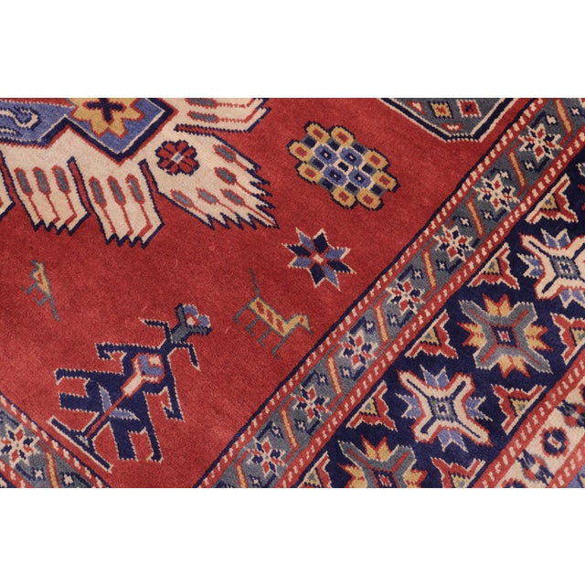 Shabby Chic Shabby Chic Shirwan Rust/Blue Wool Rug - 4'6''x6'1'' For Sale - Image 3 of 10