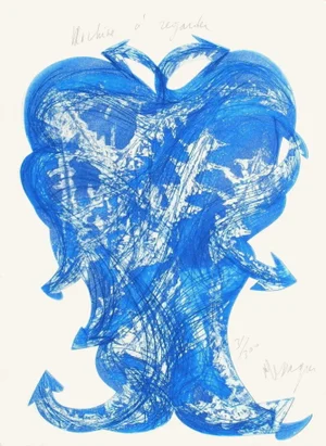 1970s Jean Messagier, Machine à Regarder, Etching