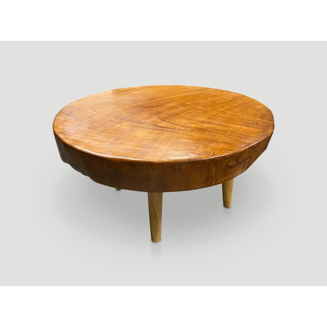 Mid-Century Modern Andrianna Shamaris Mid Century Style Round Coffee Table For Sale - Image 3 of 6