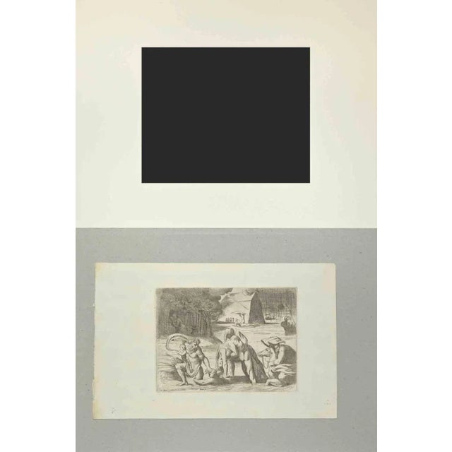 Genesis 7 - old testament story is an original etching print realized by the artist giovanni lanfranco. About the old...