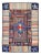 Antique American Hooked Rug With Colorful Geometric Design With Striped Border For Sale