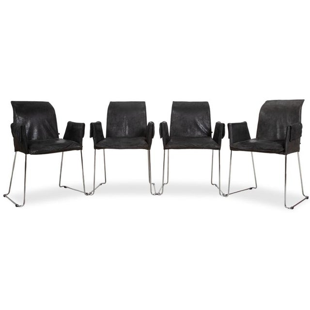 Mexico Chairs in Black Leather and Chrome from KFF For Sale - Image 16 of 16