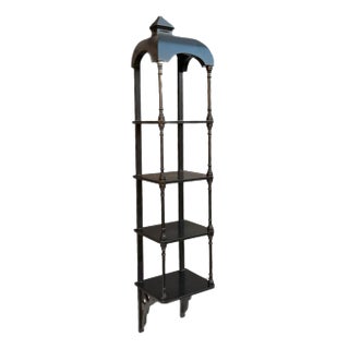 Black Lacquered Sarreid Ltd. Style Wall Shelf For Sale