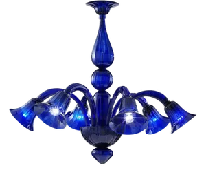 Pop Blue-Ocean Murano Style Glass Chandelier by Simoeng