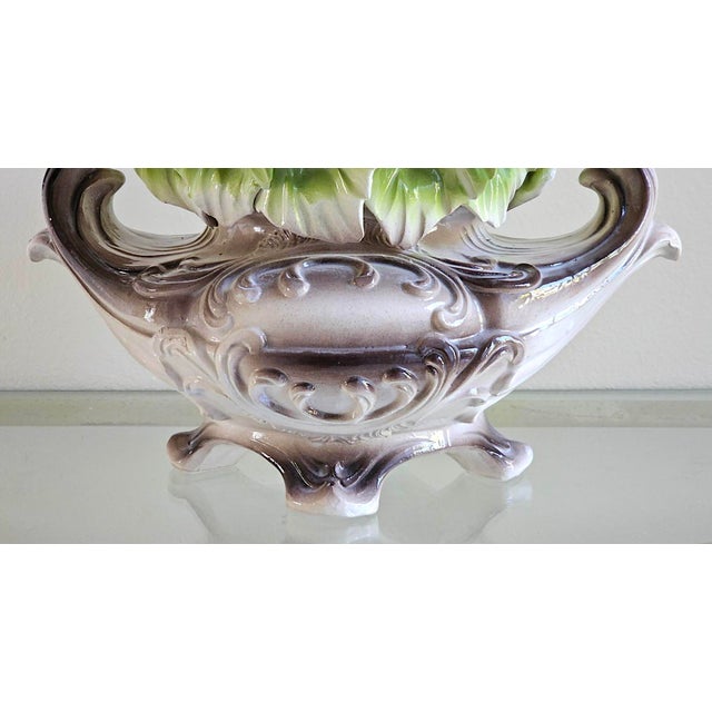 Vintage Italian Capodimonte Porcelain Rose Centerpiece Basket For Sale - Image 11 of 18