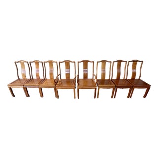 1990s Set of Eight Solid Rosewood Dining Chairs – Ming Dynasty or Henredon Chinoiserie Style For Sale