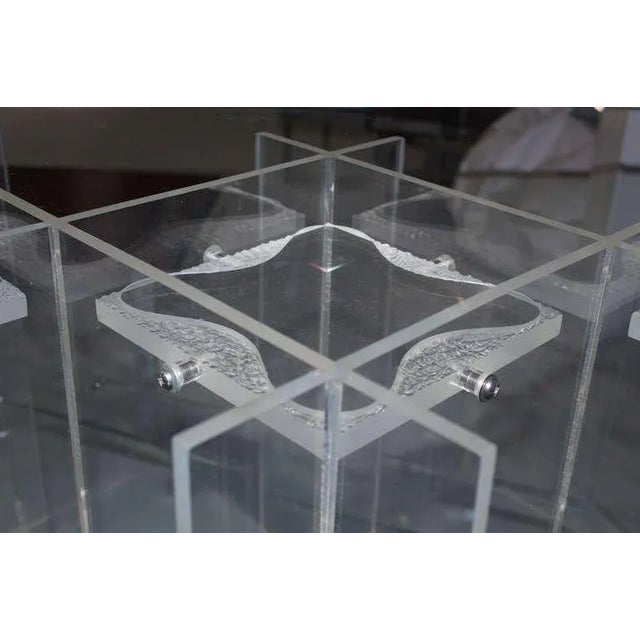 Mid 20th Century Mid-Century Modern Long Rectangular Lucite and Glass Coffee Table For Sale - Image 5 of 11