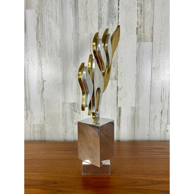 1980s 1980's Aluminum and Brass Sculpture by Michel For Sale - Image 5 of 13