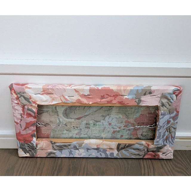 "Ease" Contemporary Abstract Painting on Floral Vintage Textile For Sale - Image 6 of 6