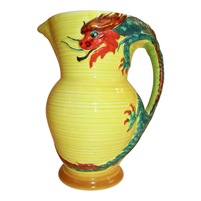1930s Vintage Burleigh Ware English Yellow Pitcher For Sale