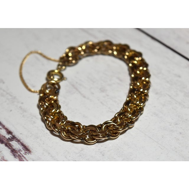 Mid 20th Century Vintage Heavy Gold Filled Chain Charm Bracelet For Sale - Image 5 of 15