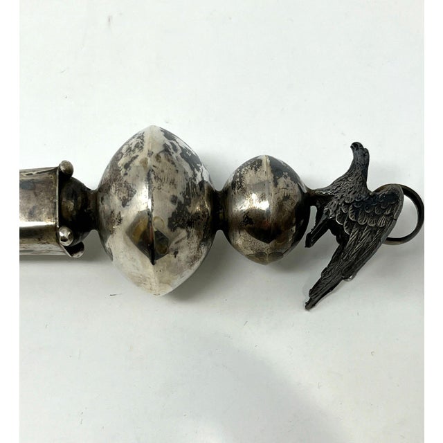 Extremely Rare Antique Silver Torah Pointer Dated 1844 With Gemstones For Sale In Naples, FL - Image 6 of 11