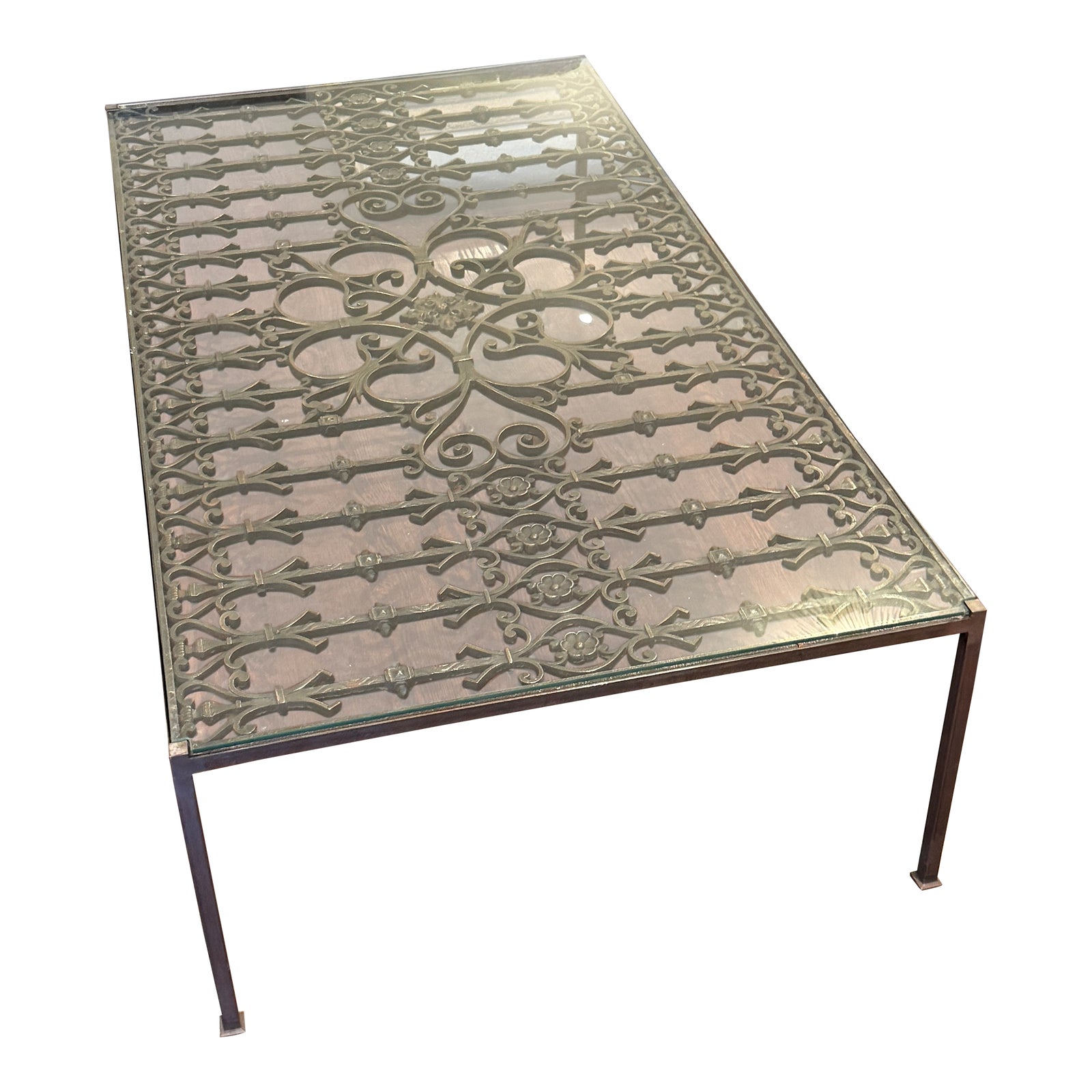 Very Large Iron Gate Table | Chairish