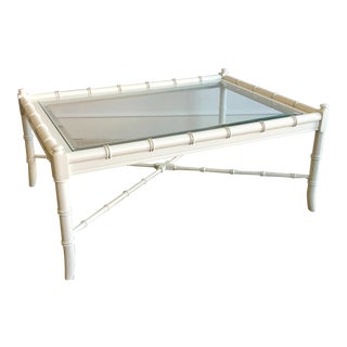 Vintage Faux Bamboo Rectangle Cocktail Table For Sale