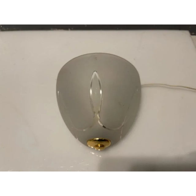 Sandblasted Etched Glass Sconces, 1970s, Set of 2 For Sale - Image 4 of 10