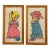 Mid-Century Mosaic Gravel Art Little Boy & Girl Wall Art - A Pair For Sale