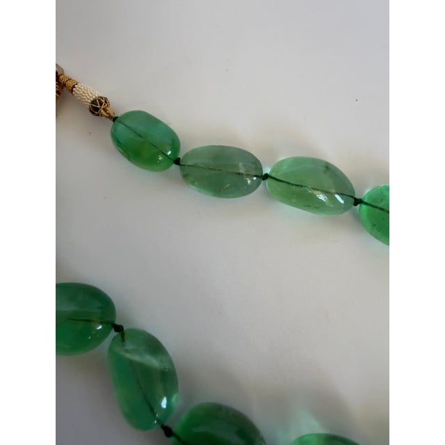 Gemstone Fluorite Bead Necklace Tumble Large Smooth Green Polished Nugget Adjustable Length For Sale - Image 12 of 18