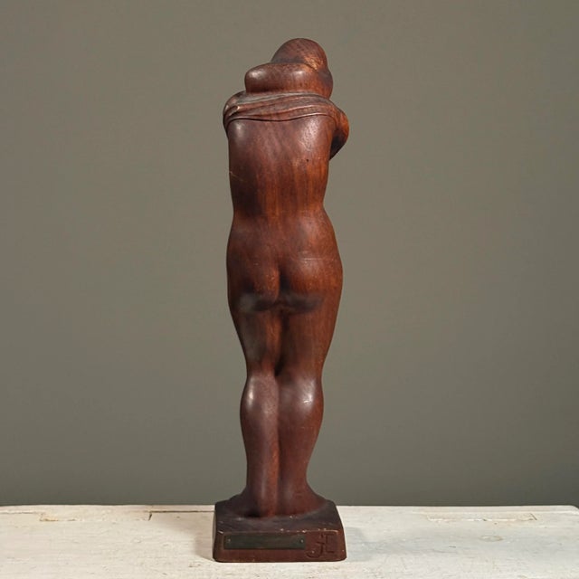 Art Deco Niels Jakob Eriksen (1899-1995) - Antinque Hand-Carved Art Deco Figurative Nude, Signed For Sale - Image 3 of 7