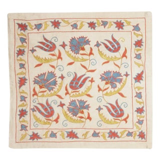 21"x20" 100% Silk Cushion Cover. Embroidered Lace Pillow. New Toss Pillow For Sale