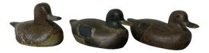 Painted and Carved Decoy Ducks, 1890s-1910s, Set of 3