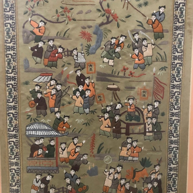 Chinese Silk Embroidery "100 Children Playing", Framed For Sale - Image 4 of 7
