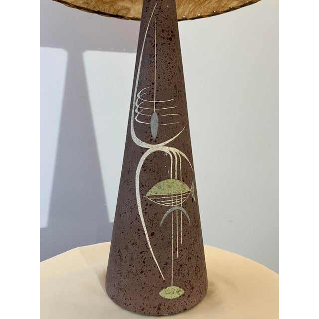 1955 Tye of California "Atomic Fish" Ceramic Lamp - Original Fiberglass Shade For Sale - Image 10 of 10