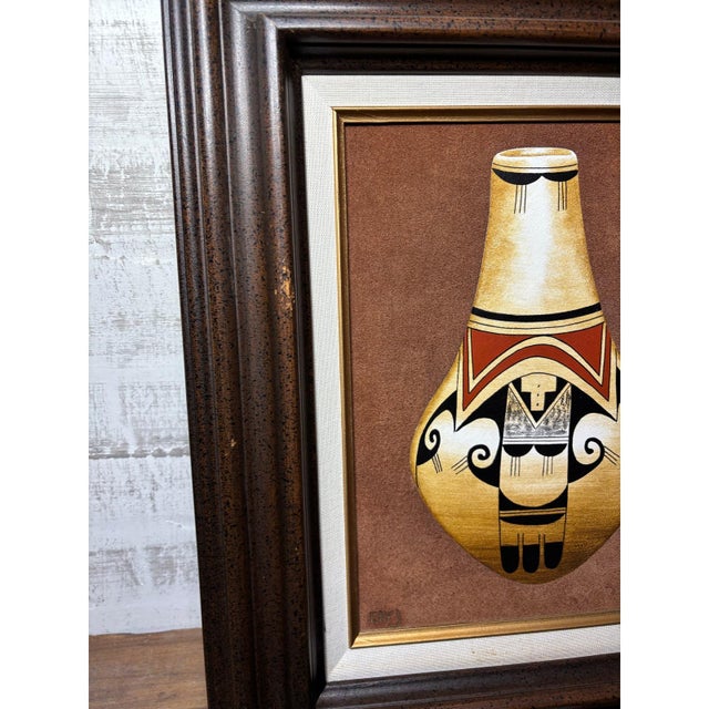 Erv Johnson Hopi Acoma Pottery Acrylic Painting Set Aztec Tribal For Sale - Image 12 of 12