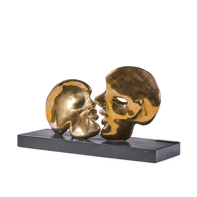 Dorit Levinstein Israeli Two Heads Bronze Sculpture For Sale In Chicago - Image 6 of 7