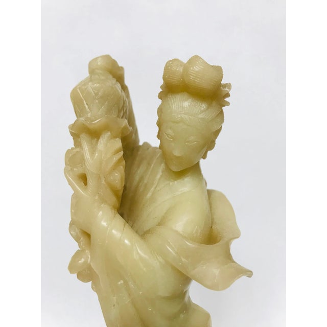 Stone Vintage Soapstone Figure of an Immortal Beauty For Sale - Image 7 of 11
