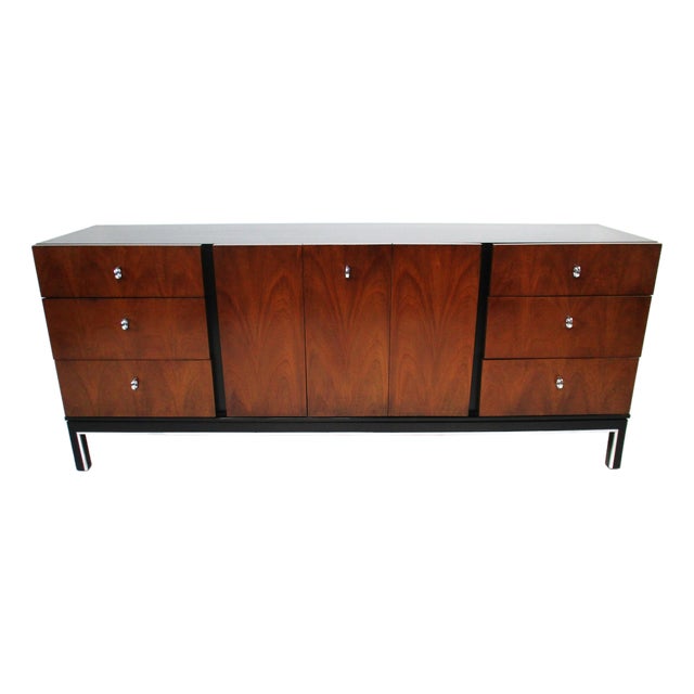 Mid Century Walnut Dresser Credenza by American of Martinsville For Sale