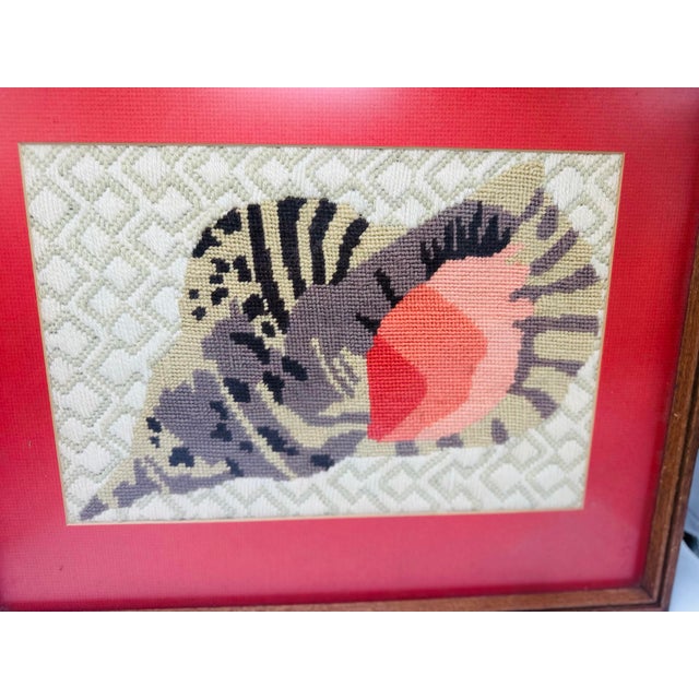 Vintage Shell Needlepoint, Framed For Sale In Charleston - Image 6 of 6